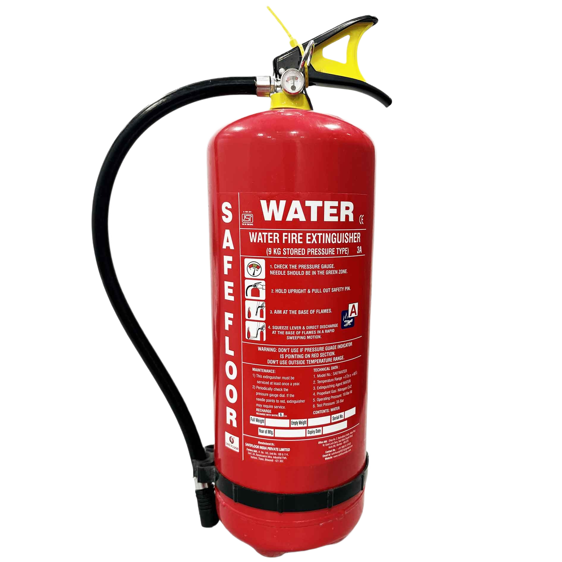 Red Dry Powder Fire Extinguisher